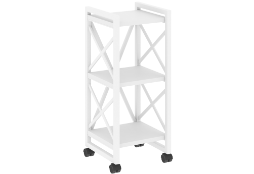 Стеллаж на колесных опорах Европа, цвет белый бриллиант + белый