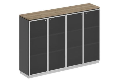Шкаф средний Римини, цвет дуб светлый + антрацит