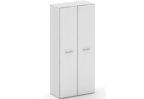 Шкаф широкий высокий со стеклом Квентин, цвет белый бриллиант