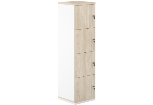 Локер 4 ячейки Фламинго, цвет белый + акация