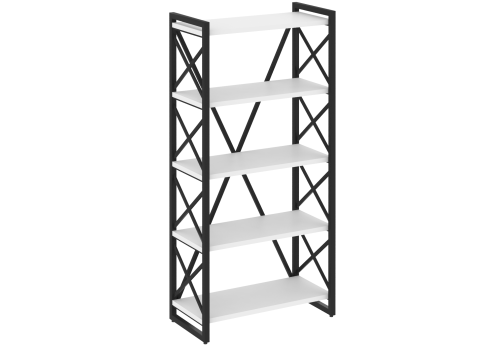 Стеллаж Европа, цвет белый бриллиант + черный
