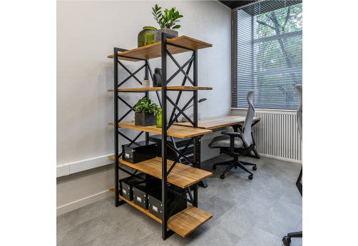 Стеллаж на металлическом каркасе Урбан, цвет черный