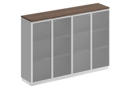 Шкаф средний Римини, цвет дуб темный + белый