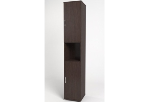 Шкаф высокий узкий с нишей, цвет венге
