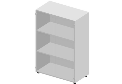 Шкаф средний с тонированным стеклом Киви, цвет белый