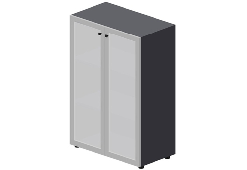 Шкаф средний с матовым стеклом в раме Кристо Директ, цвет антрацит