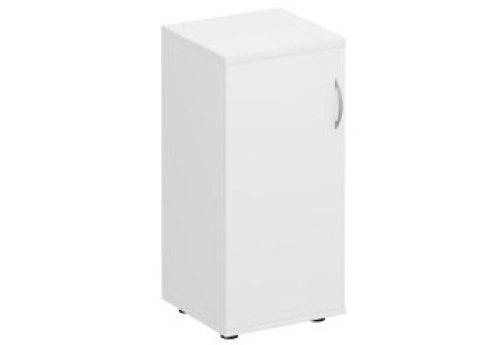 Шкаф для документов низкий узкий закрытый Прайм, цвет белый