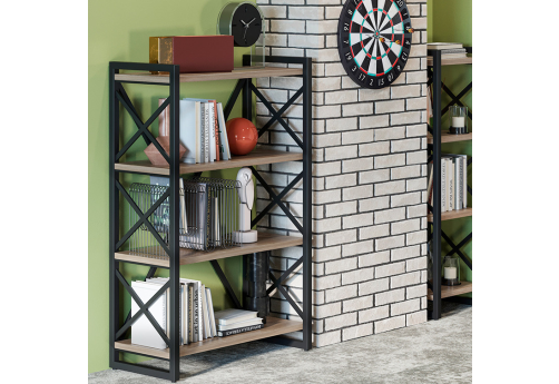 Стеллаж Европа, цвет дуб аризона + черный