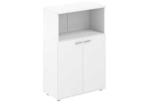 Шкаф средний с нишей 2 двери с задней стенкой HDF Индиго Вуд, цвет белый