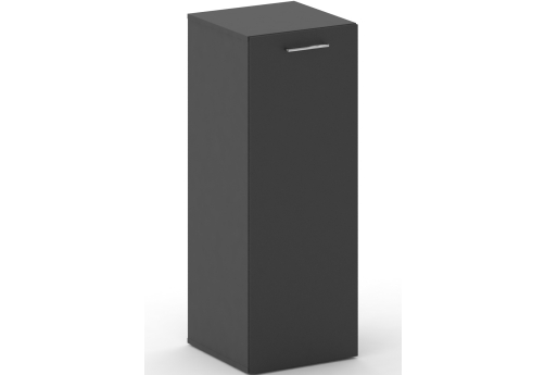 Шкаф узкий средний закрытый правый Квентин, цвет базальт + черный