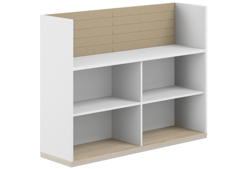 Стеллаж-комбо 1-сторонний с экраном тканевым высоким Фламинго, цвет белый + акация + бежевый