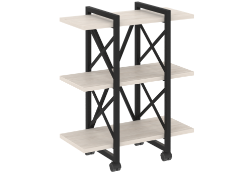 Стеллаж на колесных опорах Европа, цвет денвер светлый + черный