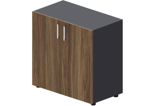 Шкаф низкий закрытый Кристо Директ, цвет орех + антрацит