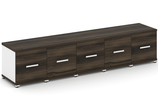 Шкаф пять узких секций 1 ниша (5 фасадов ЛДСП, 1 ниша) Динен, цвет дуб мали-белый