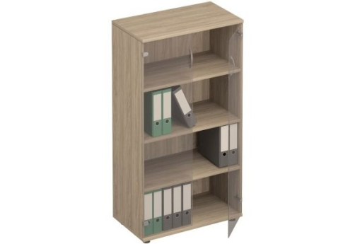 Шкаф для документов со стеклом Тарли, цвет вяз светлый