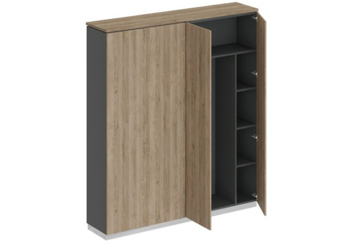 Шкаф с дополнением Римини, цвет дуб светлый + антрацит + дуб светлый