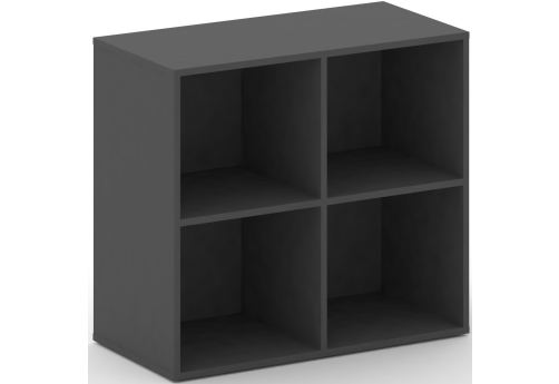 Стеллаж широкий низкий Квентин, цвет базальт