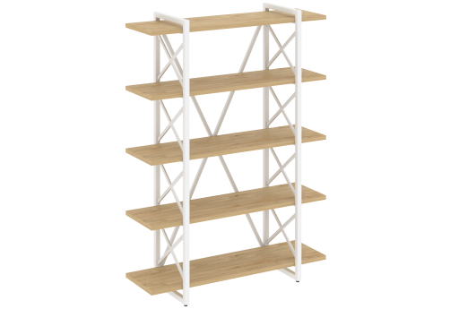 Стеллаж Европа, цвет тиквуд светлый + белый