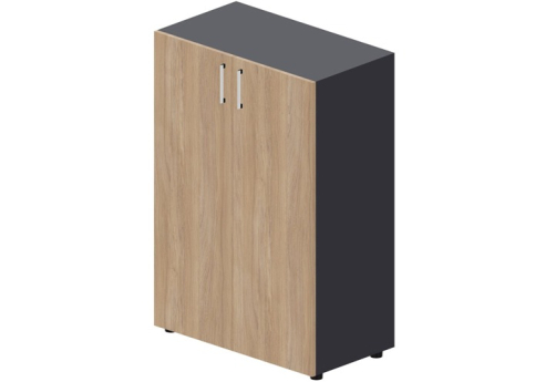 Шкаф средний закрытый Кристо Директ, цвет светлый дуб + антрацит
