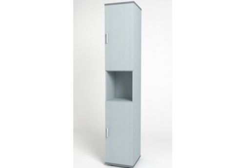 Шкаф высокий узкий с нишей, цвет серый