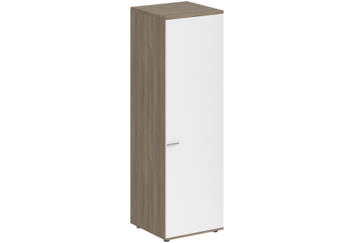 Гардероб с задней стенкой ЛДСП правый Индиго Вуд, цвет дуб темный + белый