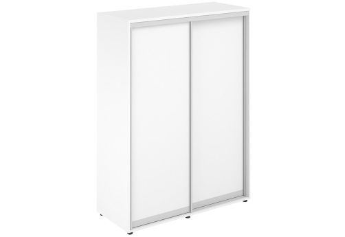 Шкаф-купе высокий 2 штанги с задней стенкой ЛДСП Индиго Вуд, цвет белый