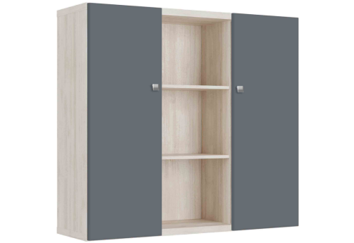 Шкаф средний с распашными дверями Петра, цвет светлый дуб + антрацит