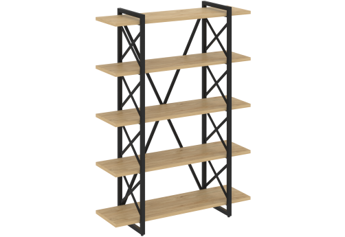 Стеллаж Европа, цвет тиквуд светлый + черный