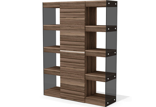 Шкаф комбинированный со стеклом Грандин, цвет лимба темная