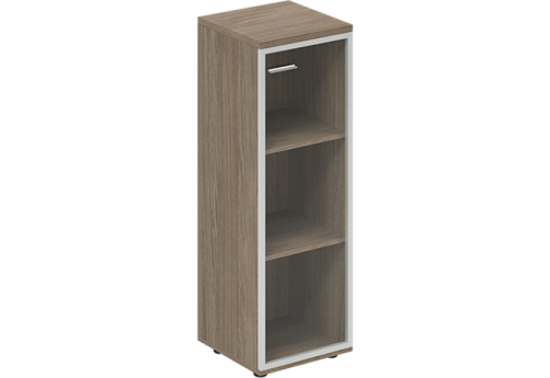 Шкаф средний узкий со стеклом правый Камелот, цвет темный дуб