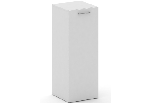 Шкаф узкий средний закрытый левый Квентин, цвет белый бриллиант