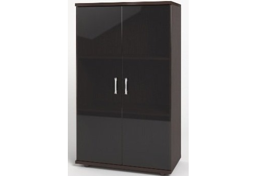 Шкаф средний широкий со стеклом, цвет венге
