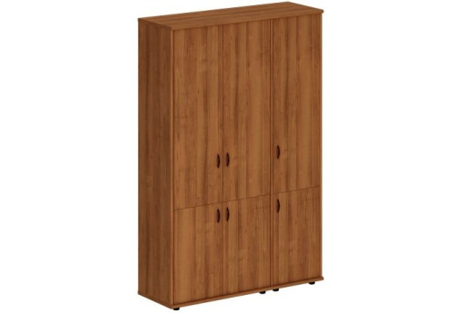 Шкаф комбинированный высокий (закрытый 4 двери + закрытый узкий) Мансберг, цвет орех