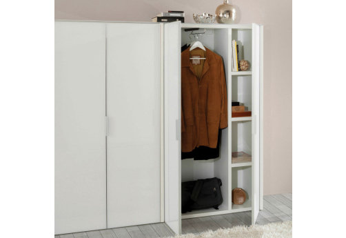 Шкаф для документов + гардероб 4 двери Толедо, цвет белый