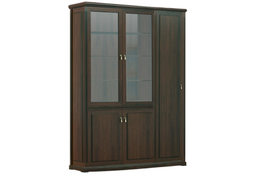 Шкаф для бумаг с одностворчатым гардеробом, цвет темный дуб
