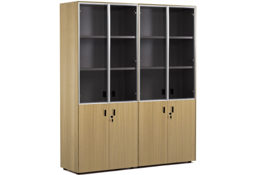 Шкаф комбинированный х 2, цвет эвкалипт светлый + черный