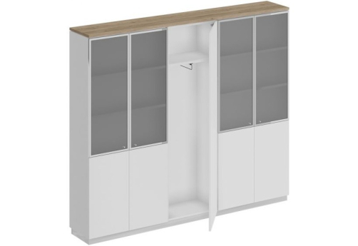 Шкаф комбинированный Римини, цвет дуб светлый + белый + белый