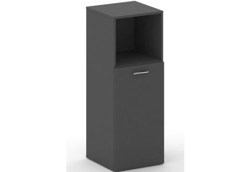 Шкаф узкий средний левый (открытая полка) Милтон, цвет базальт