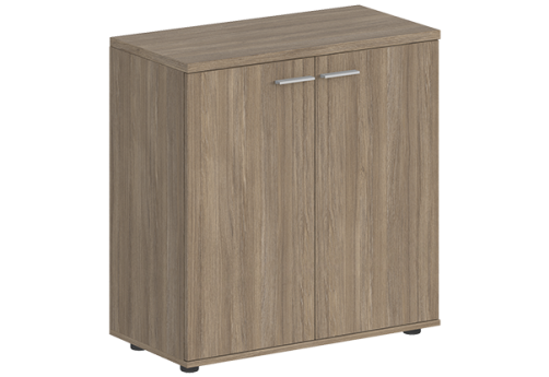 Шкаф низкий 2 двери с задней стенкой HDF Индиго Вуд, цвет дуб темный