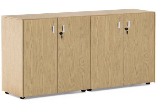 Шкаф 4 двери, цвет светлый дуб + хром
