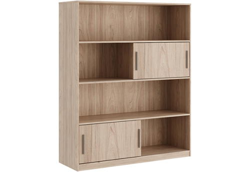 Стеллаж высокий с древесным фасадом Виенсо, цвет вяз