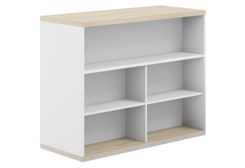 Стеллаж-комбо 2-сторонний с топом с экраном ЛДСП Фламинго, цвет белый + акация