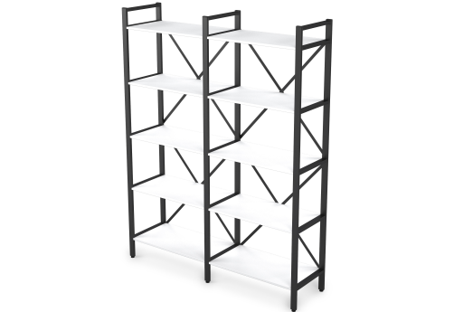 Стеллаж двойной, цвет белый премиум