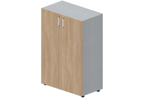 Шкаф средний закрытый Кристо Директ, цвет светлый дуб + титан
