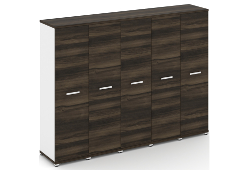 Шкаф пять узких секций 4 ниши (5 фасадов ЛДСП, 4 ниши) Динен, цвет дуб мали-белый