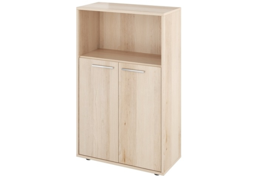 Шкаф низкий широкий с открытой полкой, цвет бук перламутр