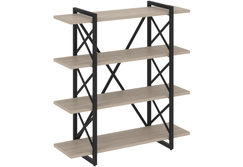 Стеллаж Европа, цвет дуб аттик + черный