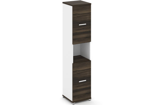 Шкаф одна узкая секция 5 ниш (фасад ЛДСП, 2 ниши + фасад ЛДСП, 2 ниши) Динен, цвет дуб мали-белый