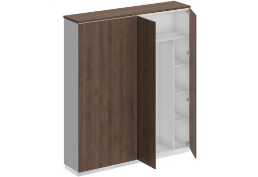 Шкаф с дополнением Римини, цвет дуб темный + белый + дуб темный