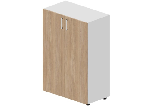 Шкаф средний закрытый Кристо Директ, цвет светлый дуб + белый